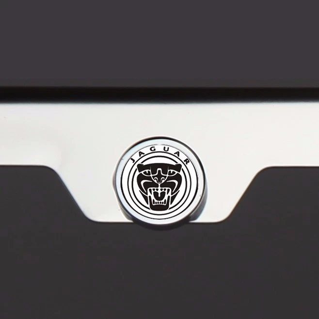 Polish Mirror Stainless Steel Fit Jaguar Black Laser Etched License Plate Frame - Image 3 of 4