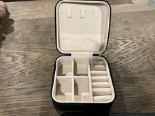 Travel Portable Jewelry Case Organizer Leather Small Storage Holder Box.