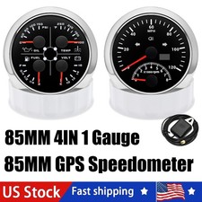 85mm 2 Gauge Set Gps Speedometer Tachometer 0-120mph 4 In 1 Multi-function Gauge