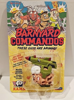 1989 Playmates Carded Barnyard Commandos Major Legger Mutton NEW