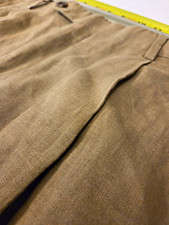 Jos. A. Bank Tan Linen Dress Pants 34W / 27L Classic Fit Pleated Straight 1027 
