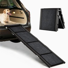 63"x20" Folding Aluminum Dog Ramp For SUV Truck Non Slip Max 250Lbs Cap Portable