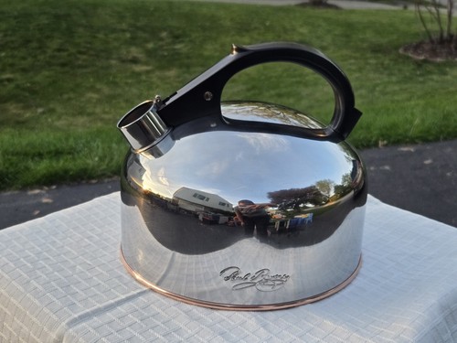 Vintage Paul Revere Ware Copper Bottom Whistling Tea Kettle Pot 3 qt *NO whistle