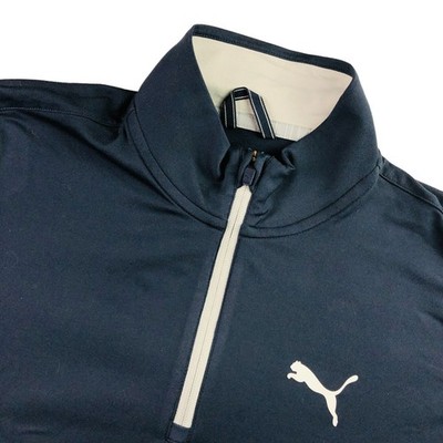 Puma x Net Jets Men's PGA Tour Issue 1/4 Zip Performance Golf Pullover Navy   S