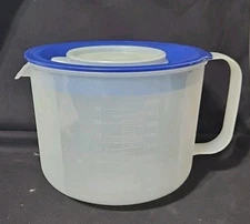 Tupperware MIX-N-STOR Batter Bowl Pitcher #1629 Blue 3 Piece 2qts 8 Cups