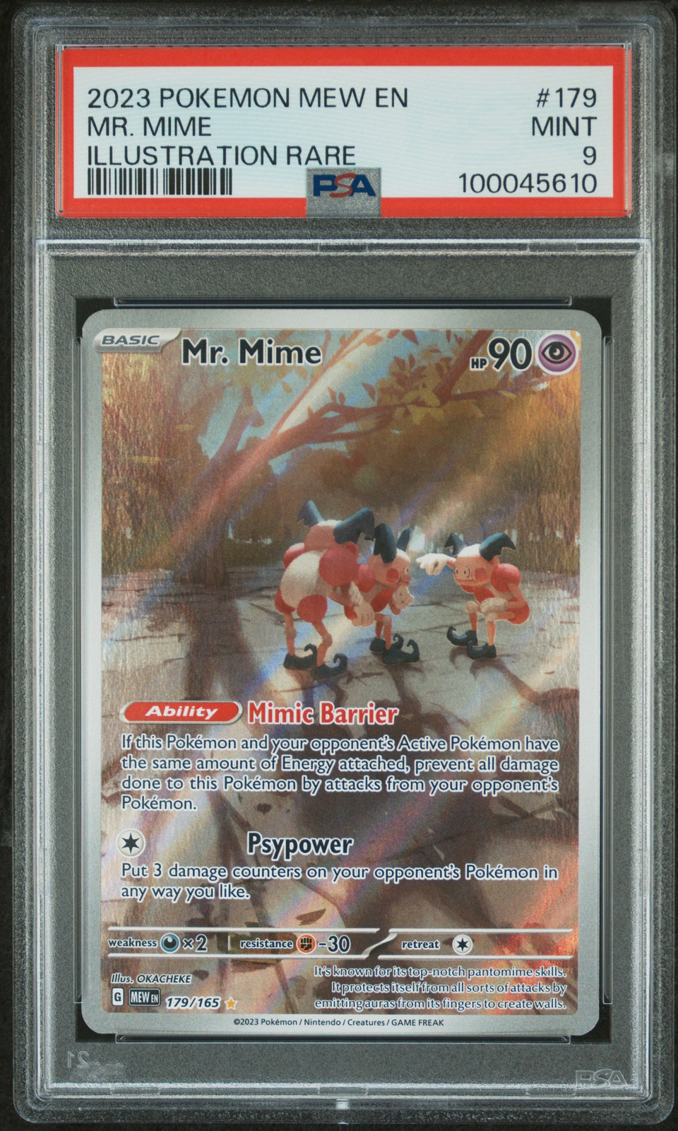 2023 POKEMON MEW EN-151 ILLUSTRATION RARE #179 MR. MIME PSA 9
