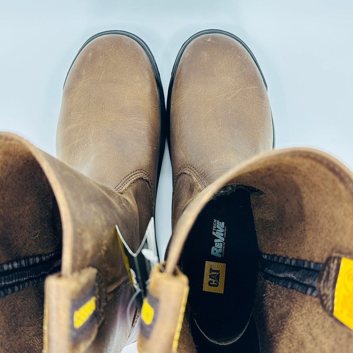 Caterpillar Drawbar Mens Size 9.5 Soft Toe Brown‎ Leather Work Boots NEW P51034 Caterpiller Men main image 2