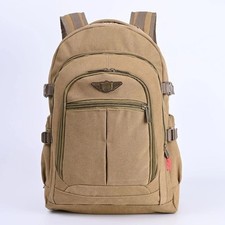 50L Heavy Duty Canvas Backpack Large Waterproof Travel Hiking Rucksack Bag