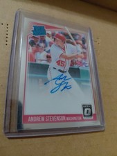 2018 Panini Donruss Optic Rated Rookie Signatures ANDREW STEVENSON Auto RC