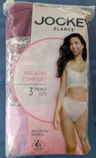 Jockey Elance Breathe Comfort Briefs 100 Cotton Pointelle, Size 10, French Cut
