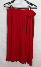 Alfred Dunner Red Elastic Waist Gathered Skirt Midi Size S Pockets