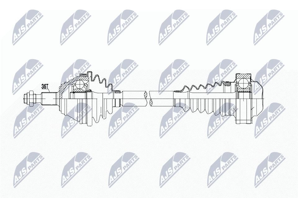 NTY Drive Shaft NPW-WW-215 For Audi Seat Skoda VW, Front Left, 520 mm