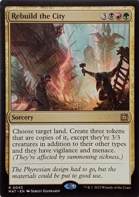 0043 REBUILD THE CITY RARE MARCH OF THE MACHINE: THE AFTERMATH MTG CARD