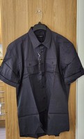 Russell Collection Men's Grey Solid Short Sleeve Button-Up Shirt XL Classic Fit