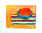 Original watercolor & gouache, "Eat a Peach" signed by artist, 11x14" Matted — photo 2