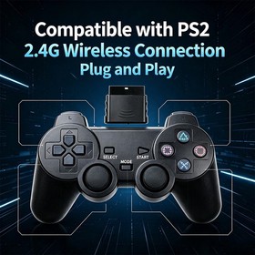 Wireless Controller For Sony PlayStation PS2 2.4GHz Dual Vibration Twin Shock