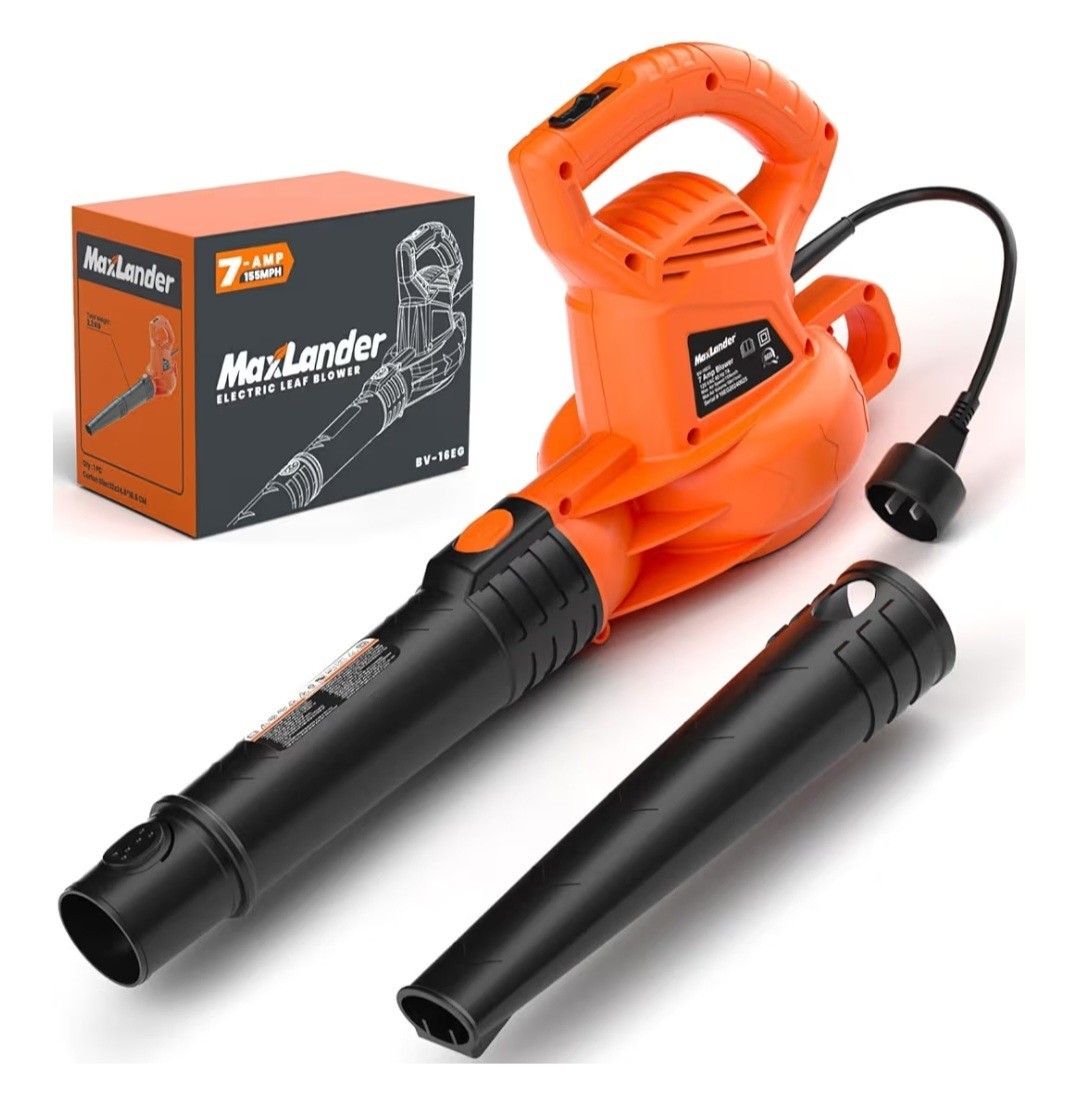 Corded 7-amp Leaf Blowers 155mph/350cfm Small Handheld