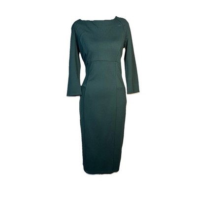 Felicity & Coco Dress Mad Men Retro 60 s Style Office Holiday Green Stretch SzM