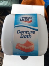 DENTURE BATH WITH INNER TRAY Denture Box Dental Rinsing Retainer Teeth Container