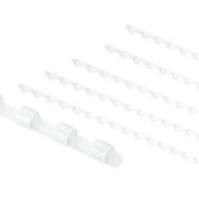 50 Pcs 6mm Plastic Binding Combs 20 Sheet Capacity 21 Rings White
