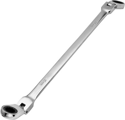 14-15mm Extra Long Flex-Head Ratcheting Wrench, 14*15mm, Silver