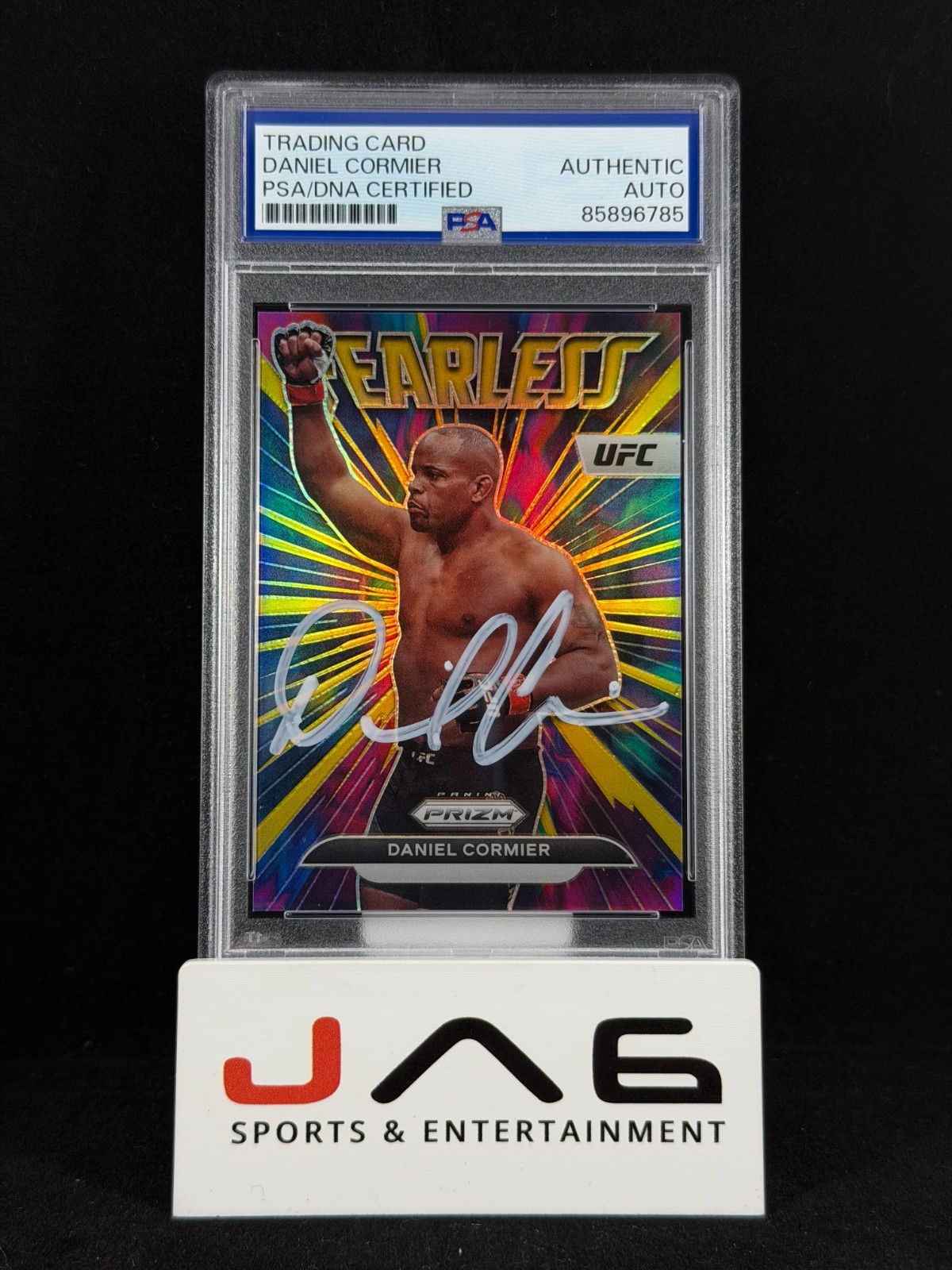 Daniel Cormier Auto 2023 UFC Panini Prizm Fearless Gold /10 PSA/DNA #22