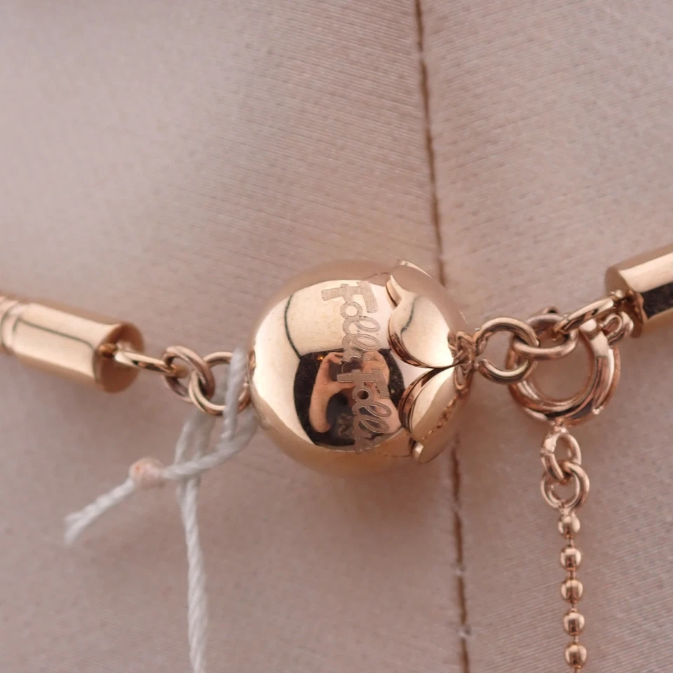 Colar de corrente de cobra tom dourado pingente de cristal flor coração Folli Follie - Imagem 4 de 4