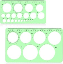 LOKUNN 2 Pcs Circle Template for Drawing, Ruler Quilling Tool, 2, 2 pcs green
