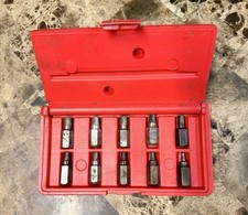 Snap On Rex10a Multi Spline 10 Piece Screw Extractor Set With Case Usa