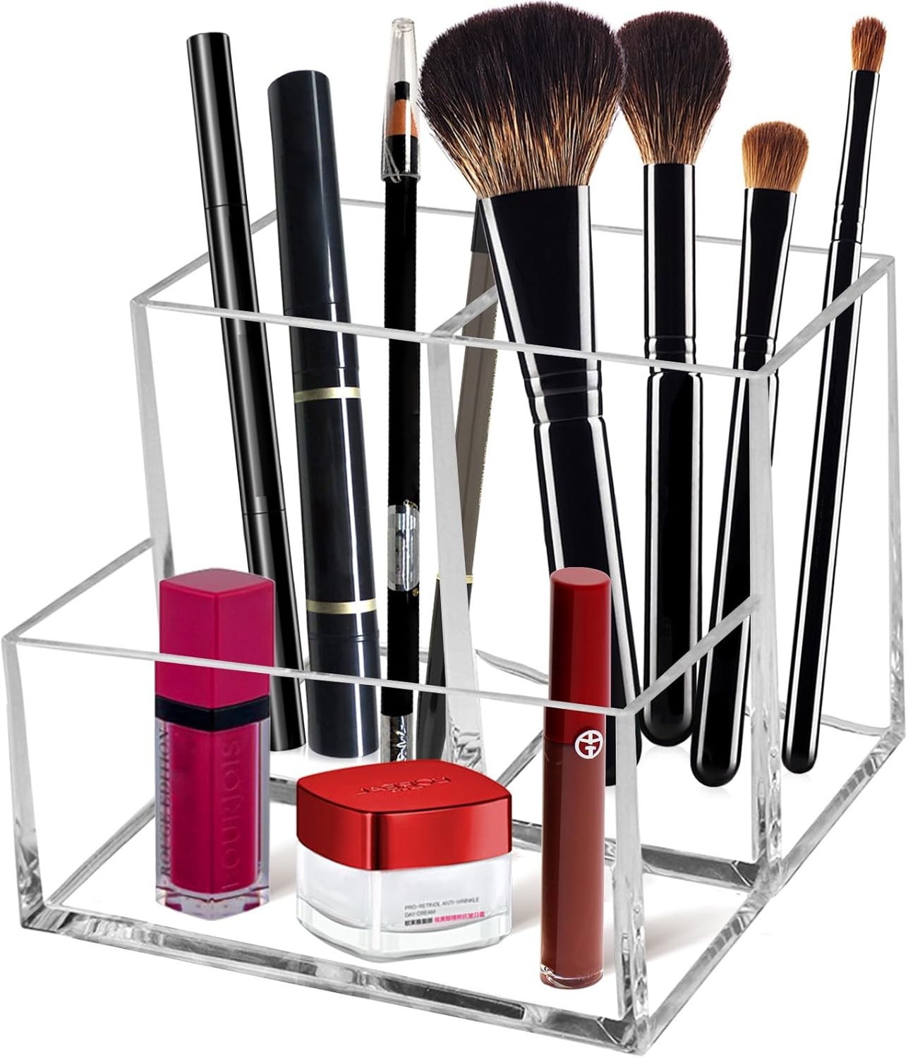 Clear Acrylic Makeup Brush Organizer,Multi-Purpose Cosmetic Brushes 
