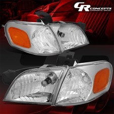 4pcs Chrome Amber Headlight Lhrh For 1997-2005 Chevy Venturepontiac Montana