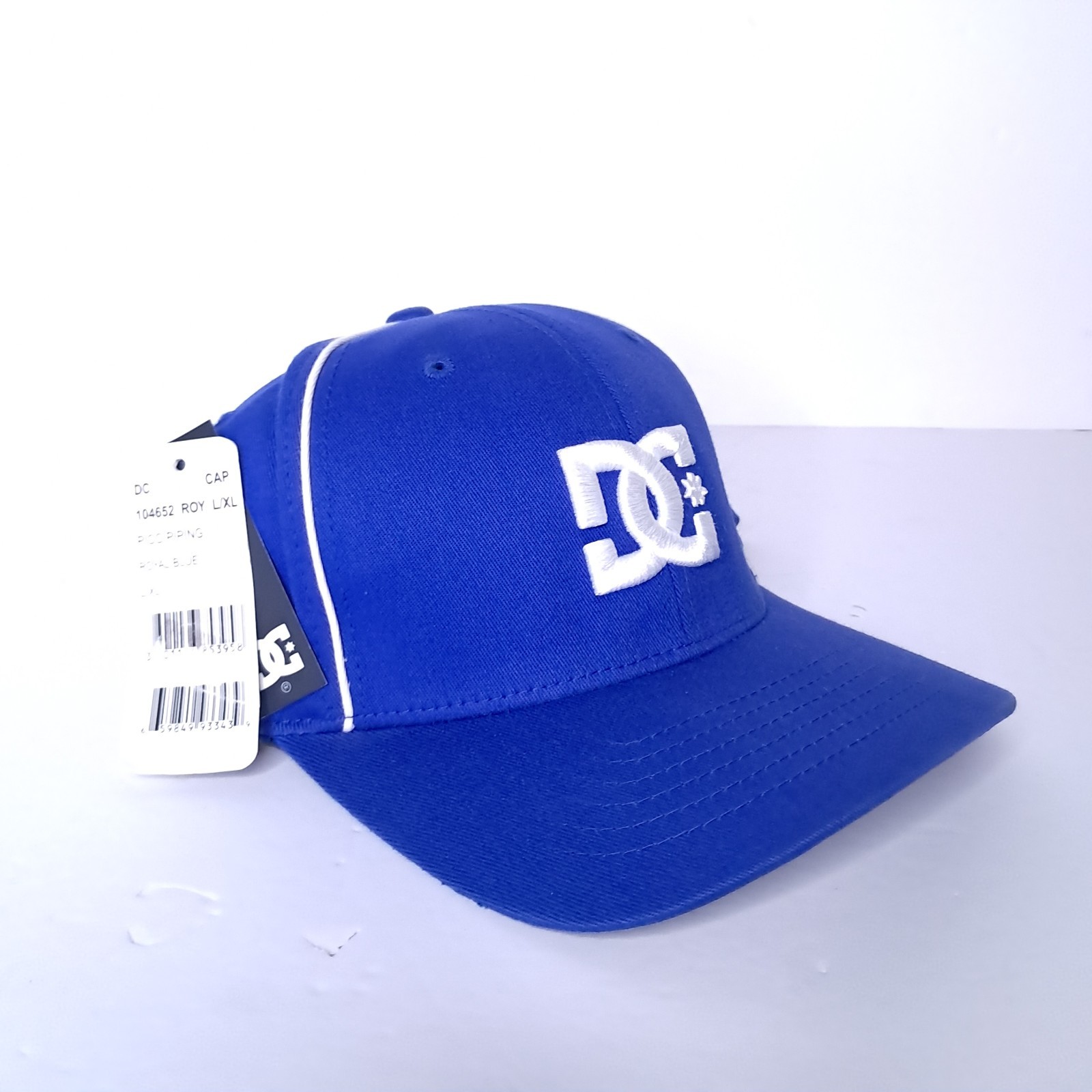 Vintage Y2k DC Shoes Flexfit Hat Cap Mens Blue L-XL Surf Skateboard Piping 8890₽