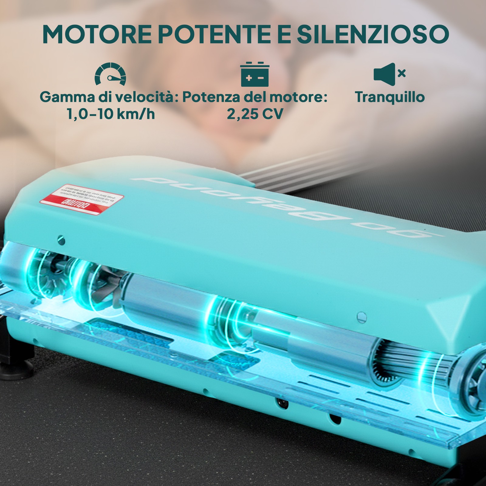 SPORTNOW Tapis Roulant Pieghevole 1-10 km/h Controllo Gestuale e Inclinazione foto 6