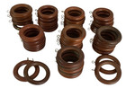 44 x Wooden Curtain Rings Retro Brown Screw Eyelets 67mm Hobbies Craft