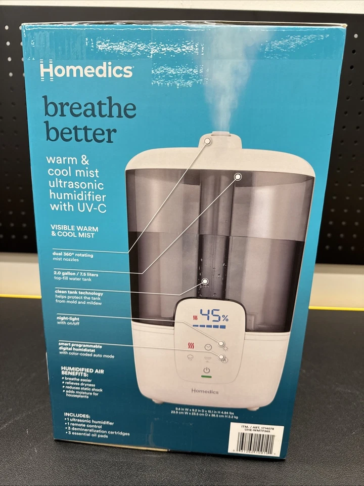 TOP Performance!! Homedics Breath Better Warm & Cool Mist Ultrasonic Humidifier. - Image 2 of 4