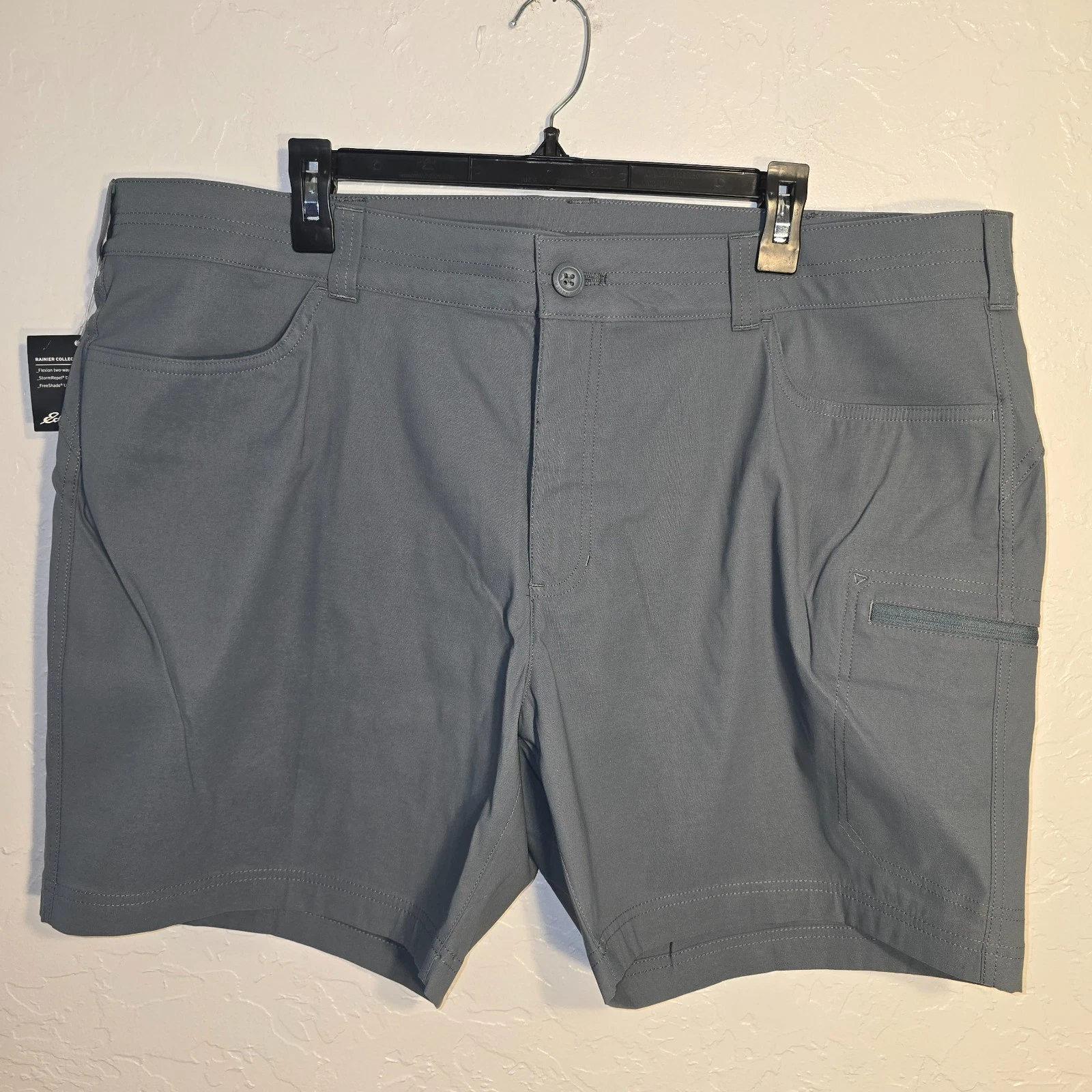 NEW Eddie Bauer Womens Rainier Shorts size 22 Graphite MidRise Outdoor Hiking 6"