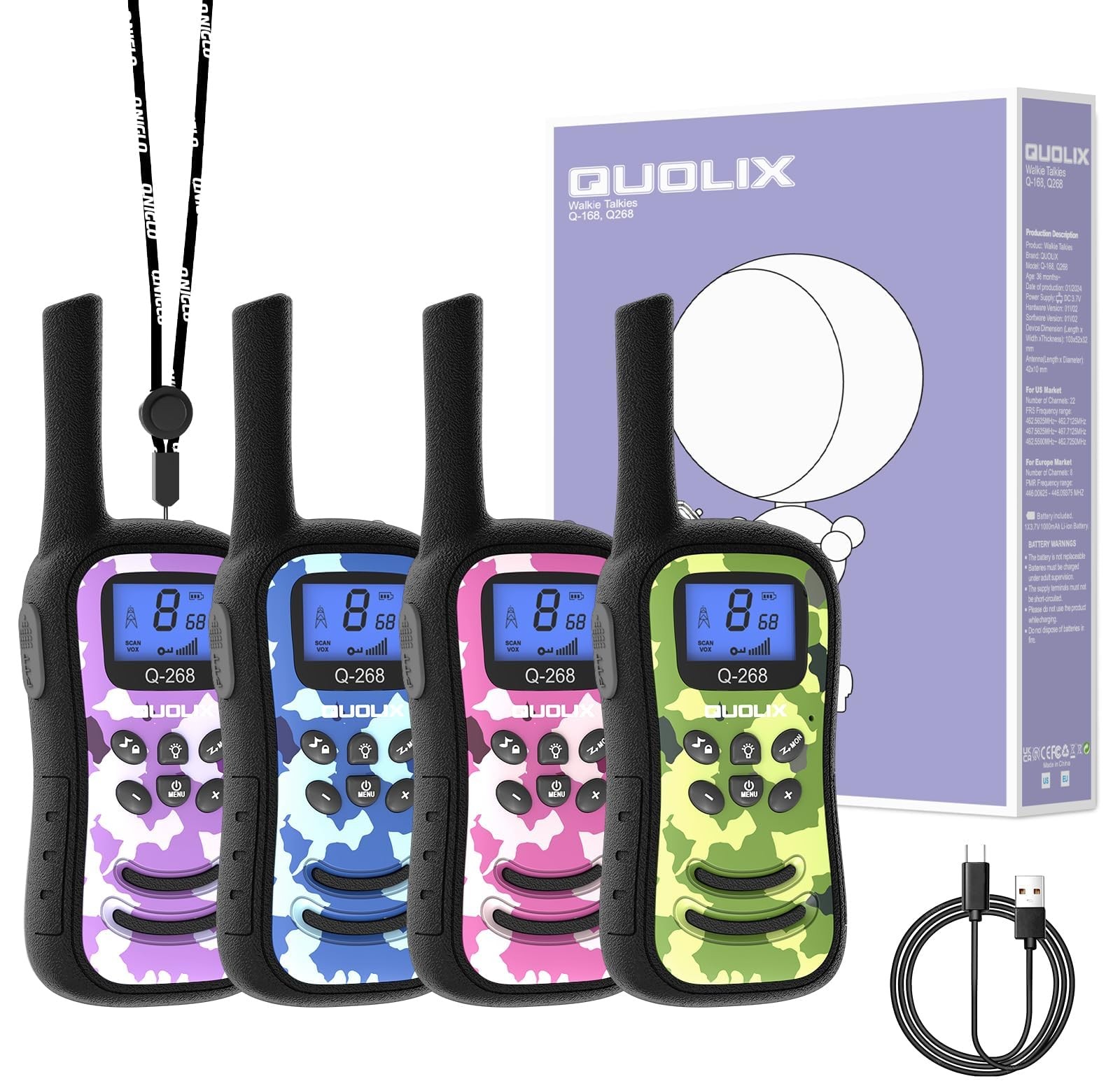 Talkie Walkie Enfants Rechargeable pour Camping et Sorties Nature en Famille