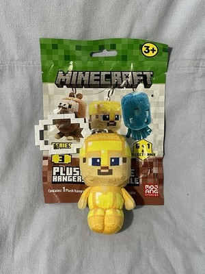 NEW Minecraft Plush Backpack Hangers Keychain - Series 3- Rare Gold Armor Steve