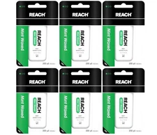 6 Pack Reach Mint Waxed Dental Floss - 200 yard Each