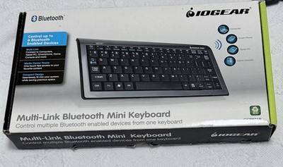 NIB IOGEAR Bluetooth Mini Keyboard Compact Travel Multi Device PC Mac Game On Go