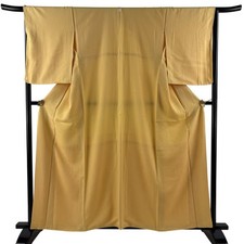 JAPANESE KIMONO IROMUJI ORANGE 160cm 5 ft 3 in PURE SILK B0258