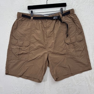 Croft & Barrow Cargo Shorts Mens XXL Brown Ripstop Hiking Belted Utility Nylon