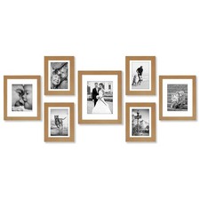 Americanflat Set of 7 Picture Frames Gallery Wall w/ Shatter-Resistant Glass