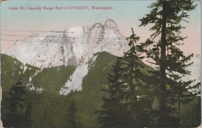 Index of Mt Cascade Range east of Everett WA C1912 Postcard