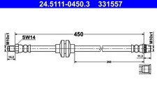Bremsschlauch ATE 24.5111-0450.3 für DUSTER DACIA RENAULT SYMBOL LOGAN 3 STEPWAY