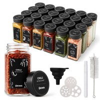 24Er Set 120Ml GewüRzgläSer Eckig Mit Edelstahldeckel