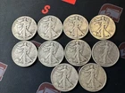 Lot of (10) Walking Liberty Halves Half Dollars 90% Silver 1942-1946 Dates