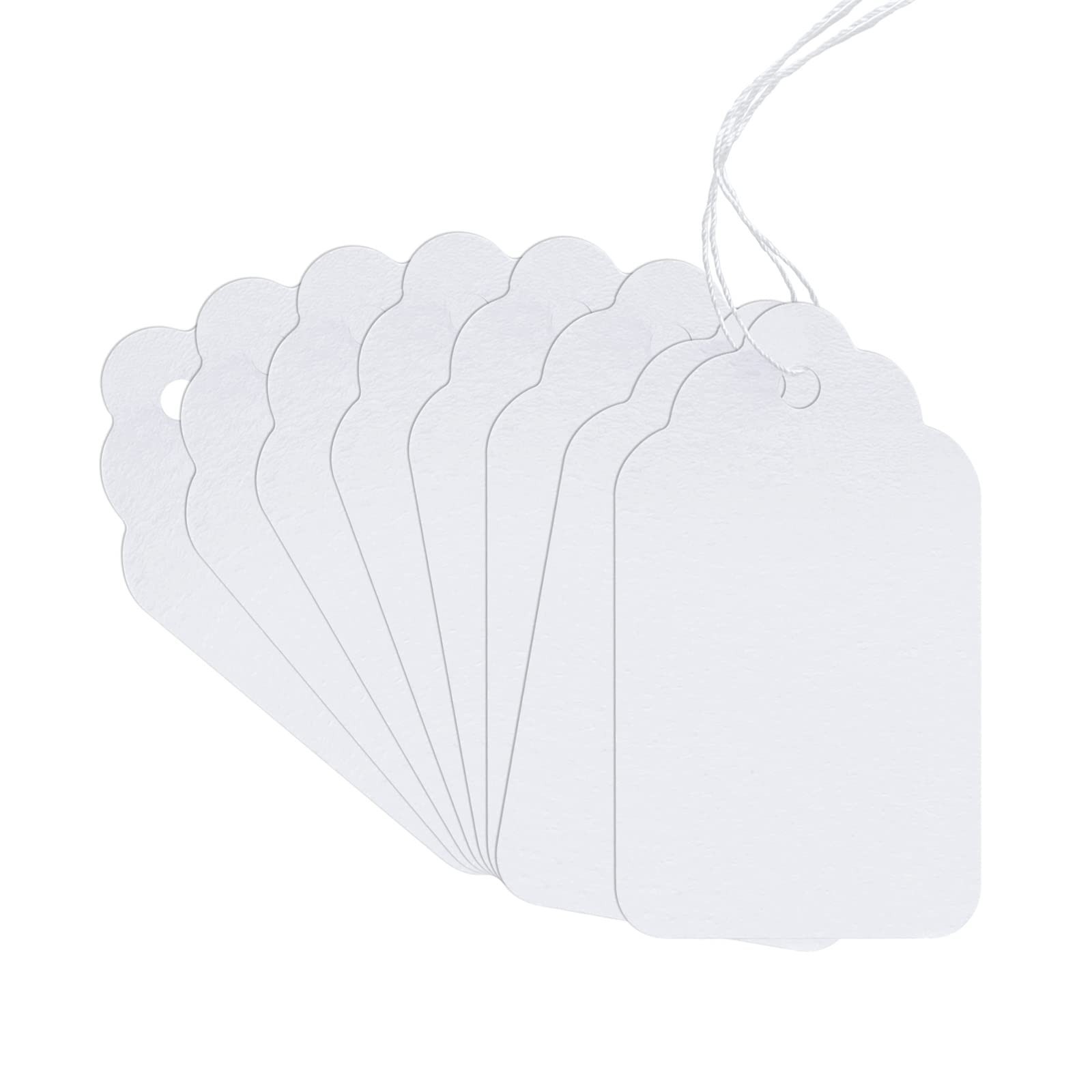 200Pcs White Paper Blank Writable Lace Tags 2.75 x 1.57 2.75" × 1.57",