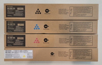 Genuine Sharp MX-61NT-BA, MX-61NT-CA, MX-61NT-MA, MX-61NT-YA Full CMYK Toner Set