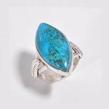 Natural Azurite Ring 925 Sterling Silver Handmade Azurite Statement Ring Jewelry